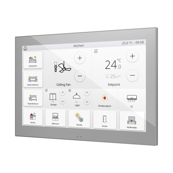 Z100. Color capacitive touch panel (10" display) - Silver by Zennio