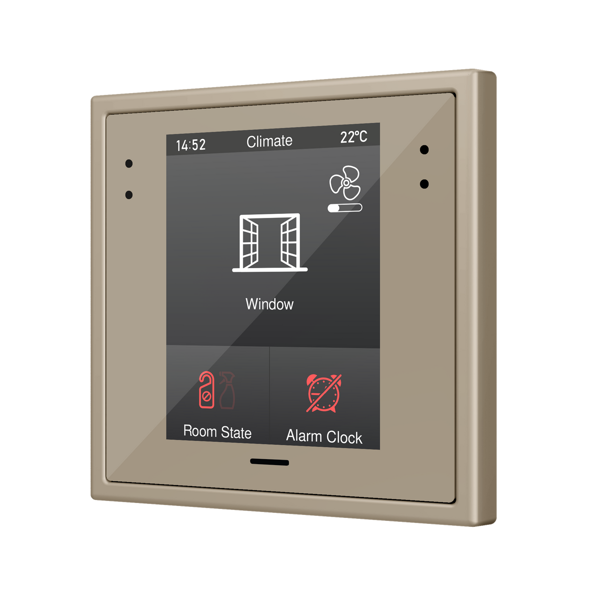 Z28. Capacitive touch panel (2.8" display) for 70x70 frames - Champagne (frame not included) by Zennio