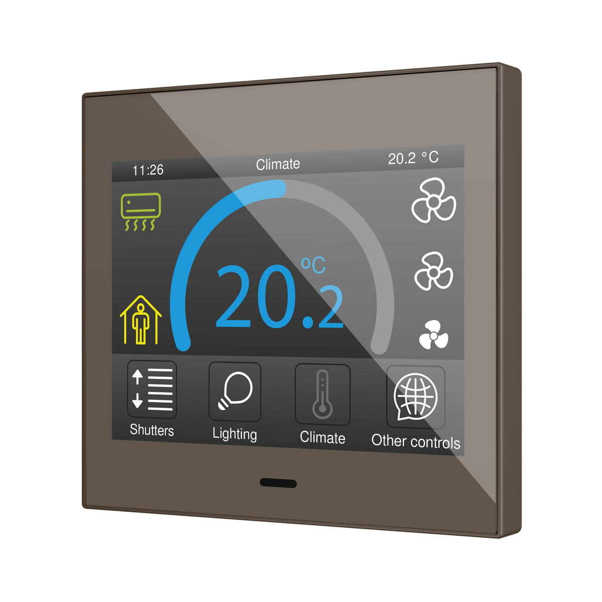 Z35 v3. Capacitive touch panel - Mocha by Zennio