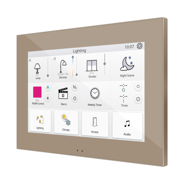 Z70 v2. Color capacitive touch panel (7" display) - Champagne by Zennio