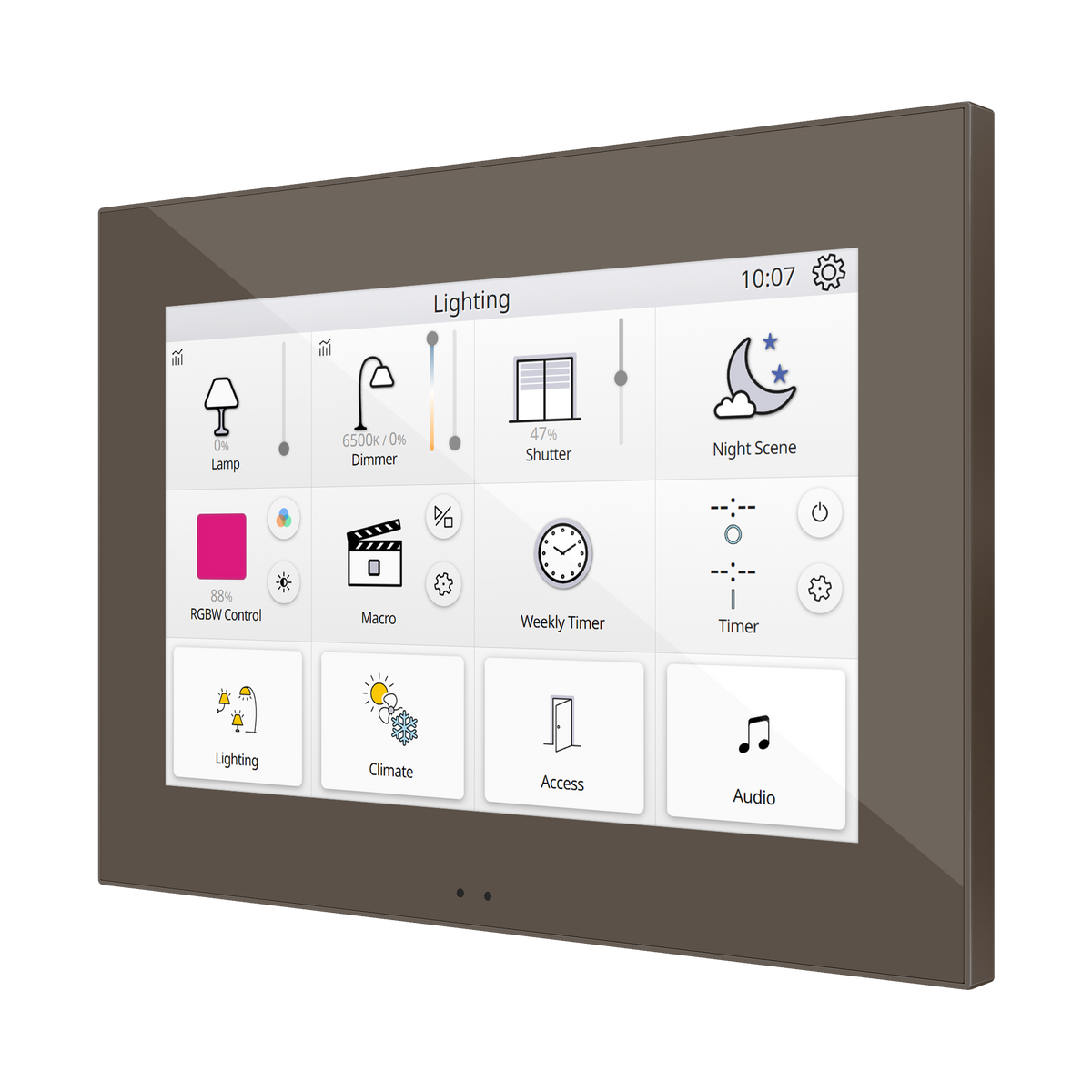 Z70 v2. Color capacitive touch panel (7" display) - Mocha by Zennio