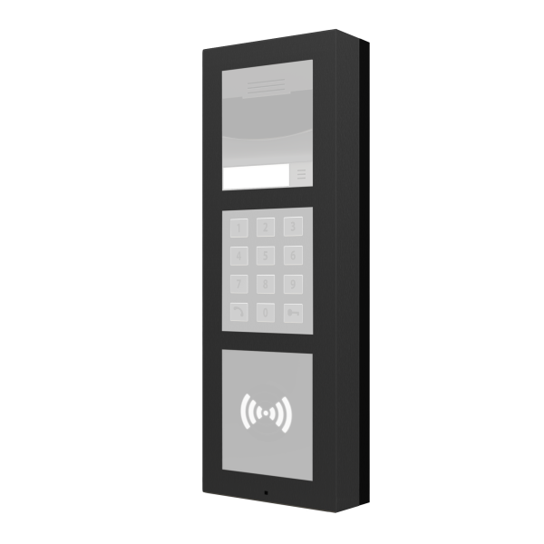 GetFace IP - Surface installation - Frame - 3 modules - Black (must be together with ZVP-BPLA3, ZVP-BP2W3H or ZVP-BP3W3H) by Zennio
