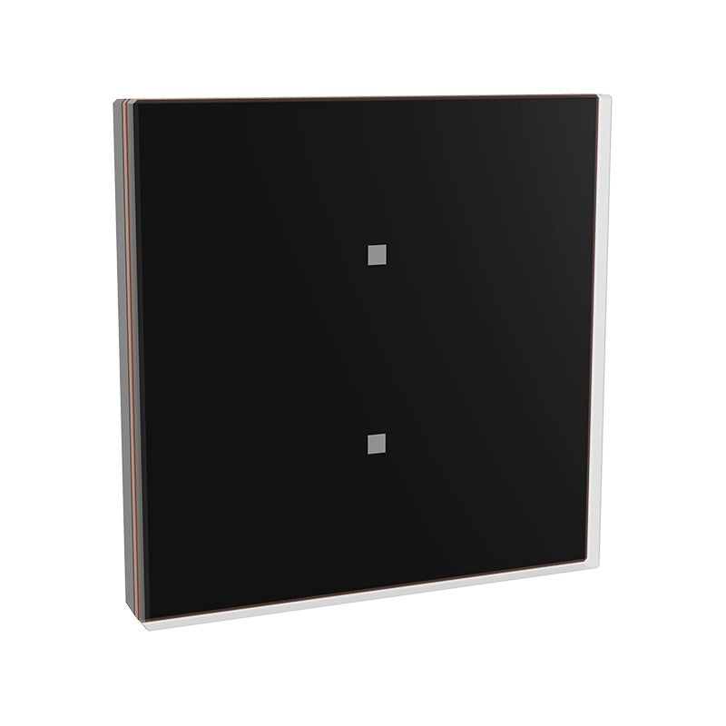 LaükaDot KNX capacitive glass push button, 2 keys – Dinuy – Black glass / copper frame
