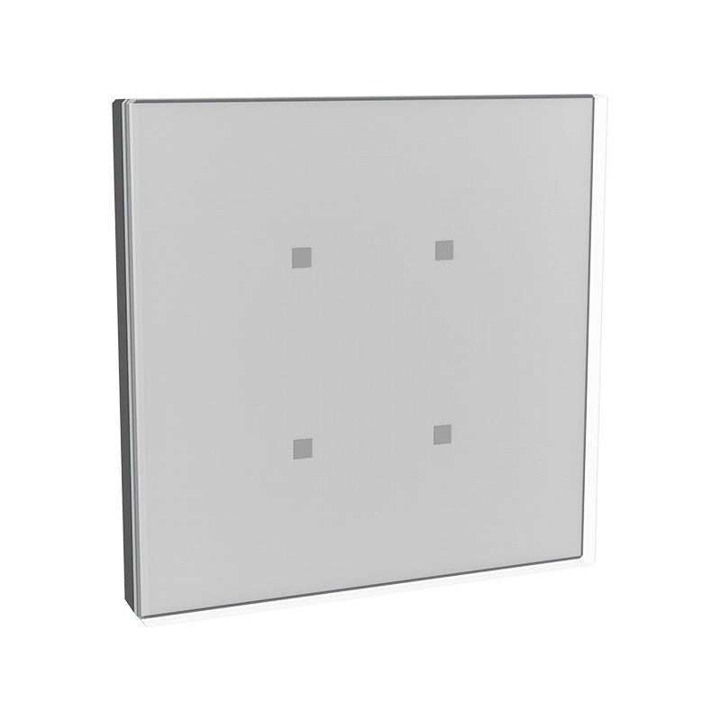 LaükaDot KNX capacitive glass push button, 4 keys – Dinuy – White glass / chrome frame