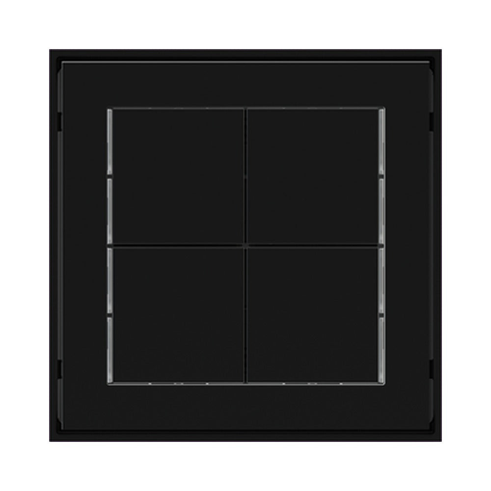 Ekinex 71 series square rocker 30x30 with symbol/text (made to order), 1 pc – Technopolymer Intense Black RAL 9005 (GAE)