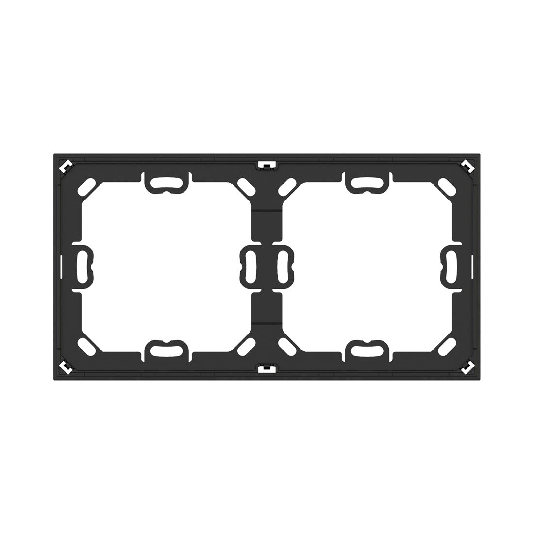 Ekinex 2-fold adapter frame for double plates (71 mm) EK-A71E / EK-A71 – At least one third-party insert (A71) / 'NF / Deep, black