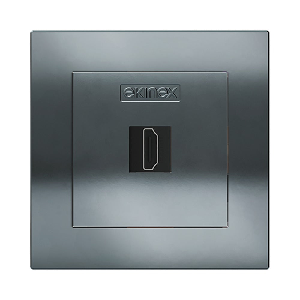 Ekinex keystone front cover 55x55 for 2 connectors EK-KSC-2K – Metal HT Black Metal (CBM)