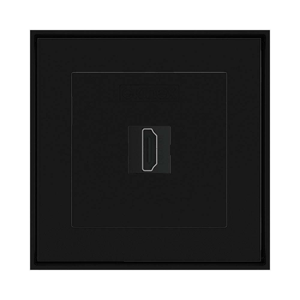 Ekinex keystone front cover 55x55 for 1 connector EK-KSC-1K – Technopolymer Intense Black RAL 9005 (GAE)