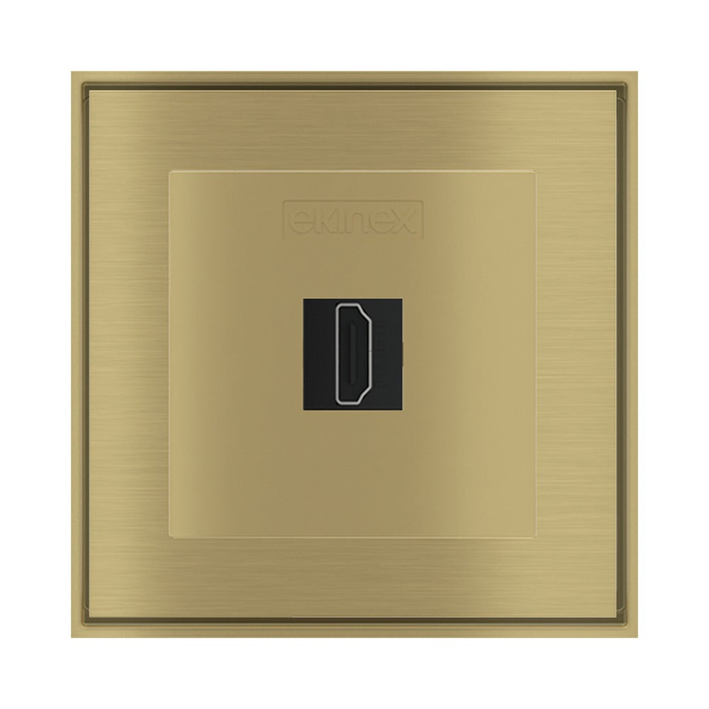Ekinex keystone front cover 55x55 for 2 connectors EK-KSC-2K – Metal Brass 26 (GBC)