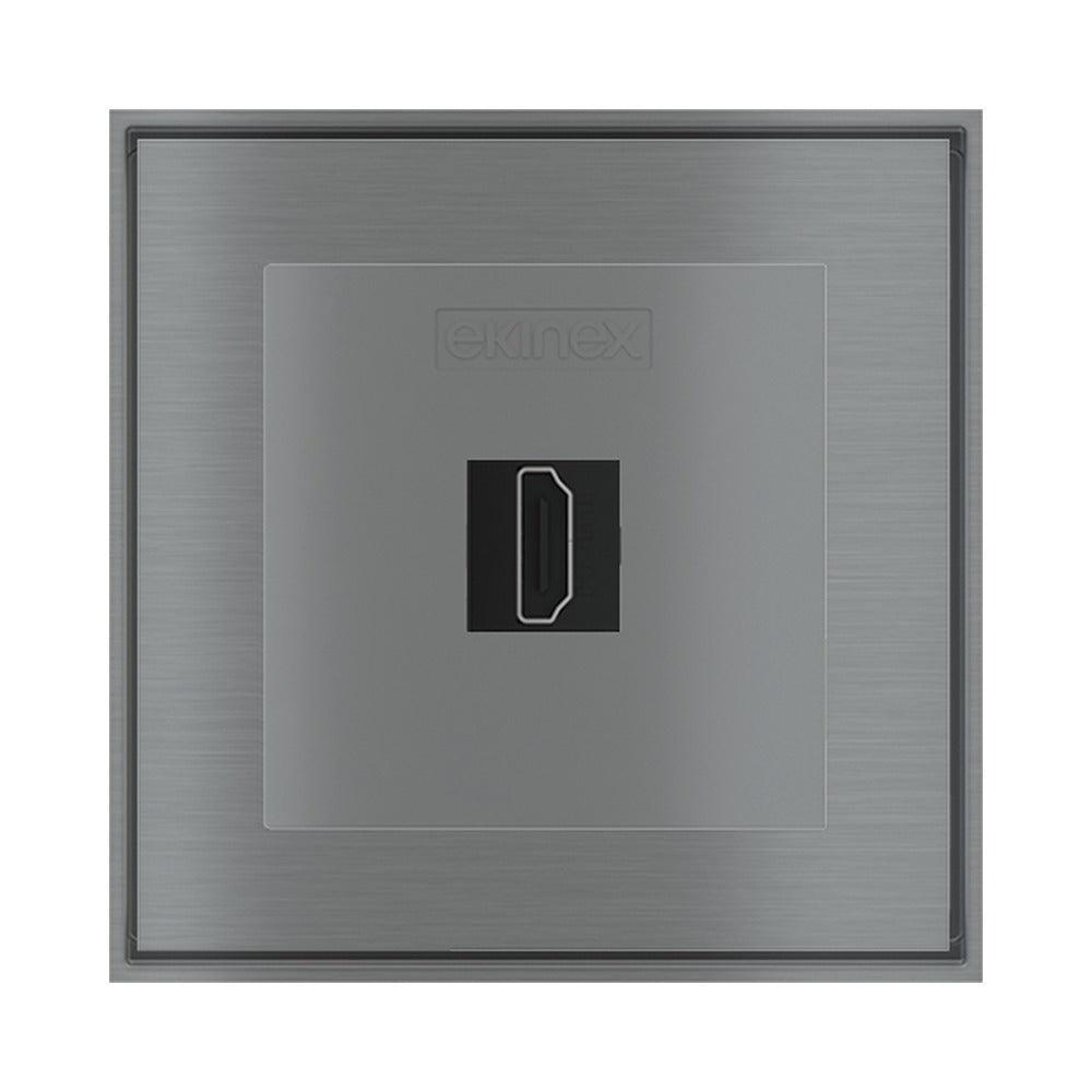 Ekinex keystone front cover 55x55 for 2 connectors EK-KSC-2K – Metal Titanium (GBS)