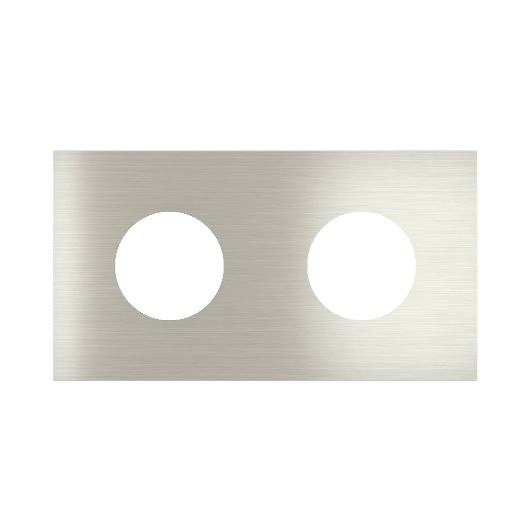 Ekinex Proxima 2-fold magnetic plate for 2 Schuko/FR/IL sockets EK-P2A-TT – Steel Brushed