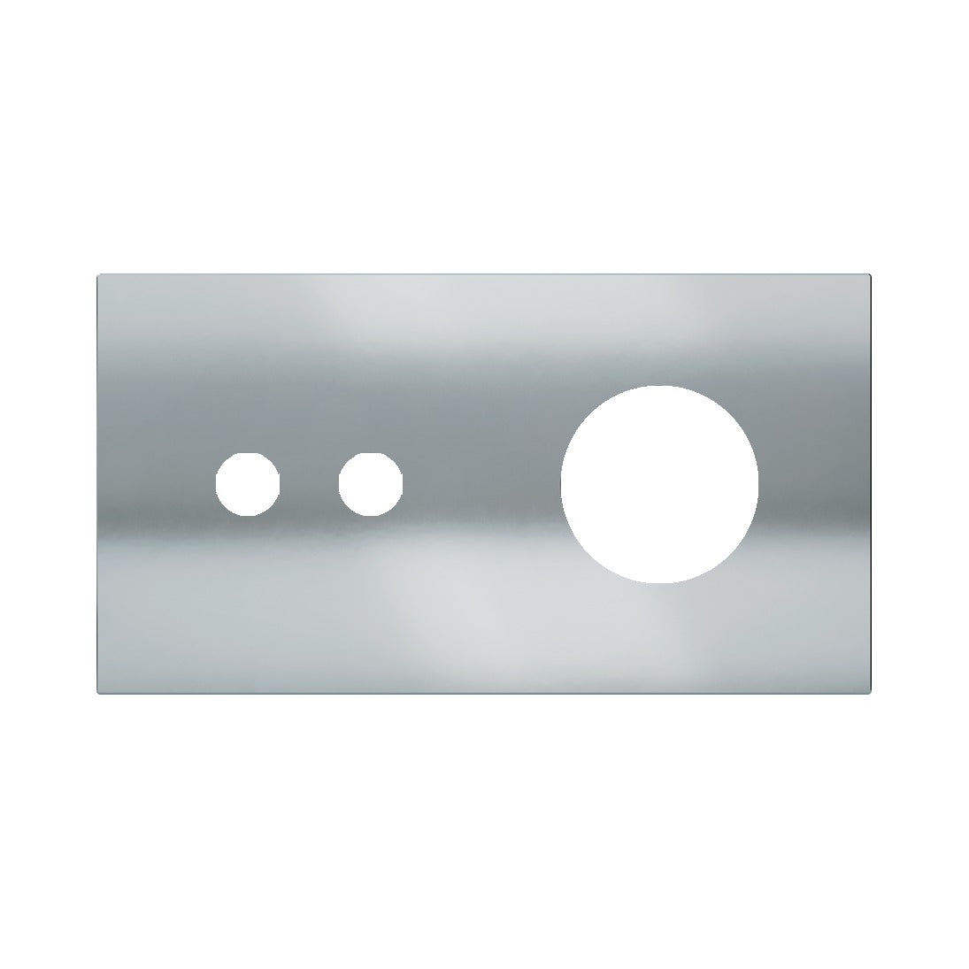 Ekinex Proxima 2-fold magnetic plate for 2-rocker pushbutton + Schuko/FR/IL socket EK-P2A-2T – Chrome