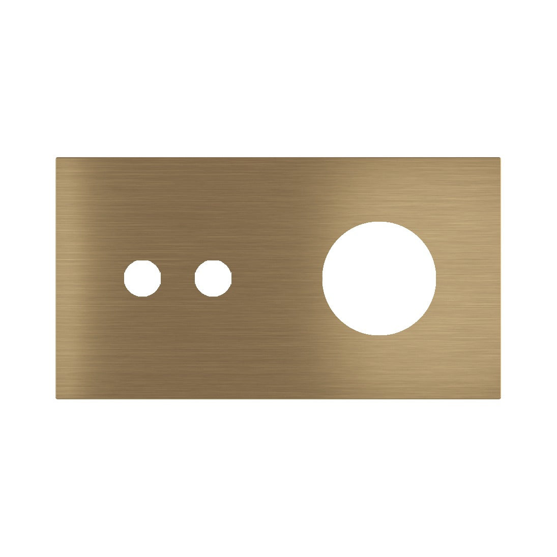 Ekinex Proxima 2-fold magnetic plate for 2-rocker pushbutton + Schuko/FR/IL socket EK-P2A-2T – Antique Brass