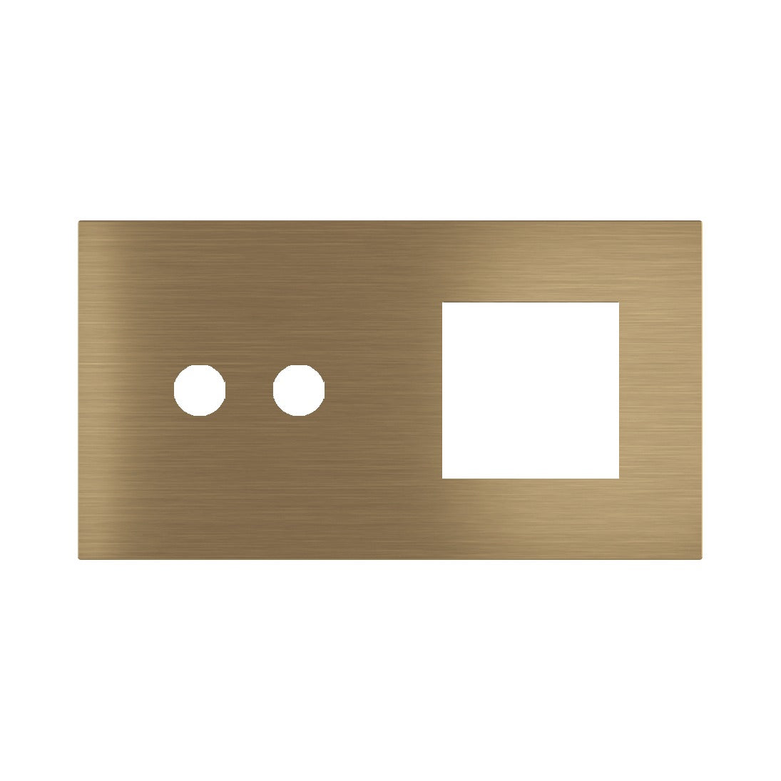 Ekinex Proxima 2-fold magnetic plate for 2-rocker pushbutton + 45x45 window EK-P2A-2P – Antique Brass