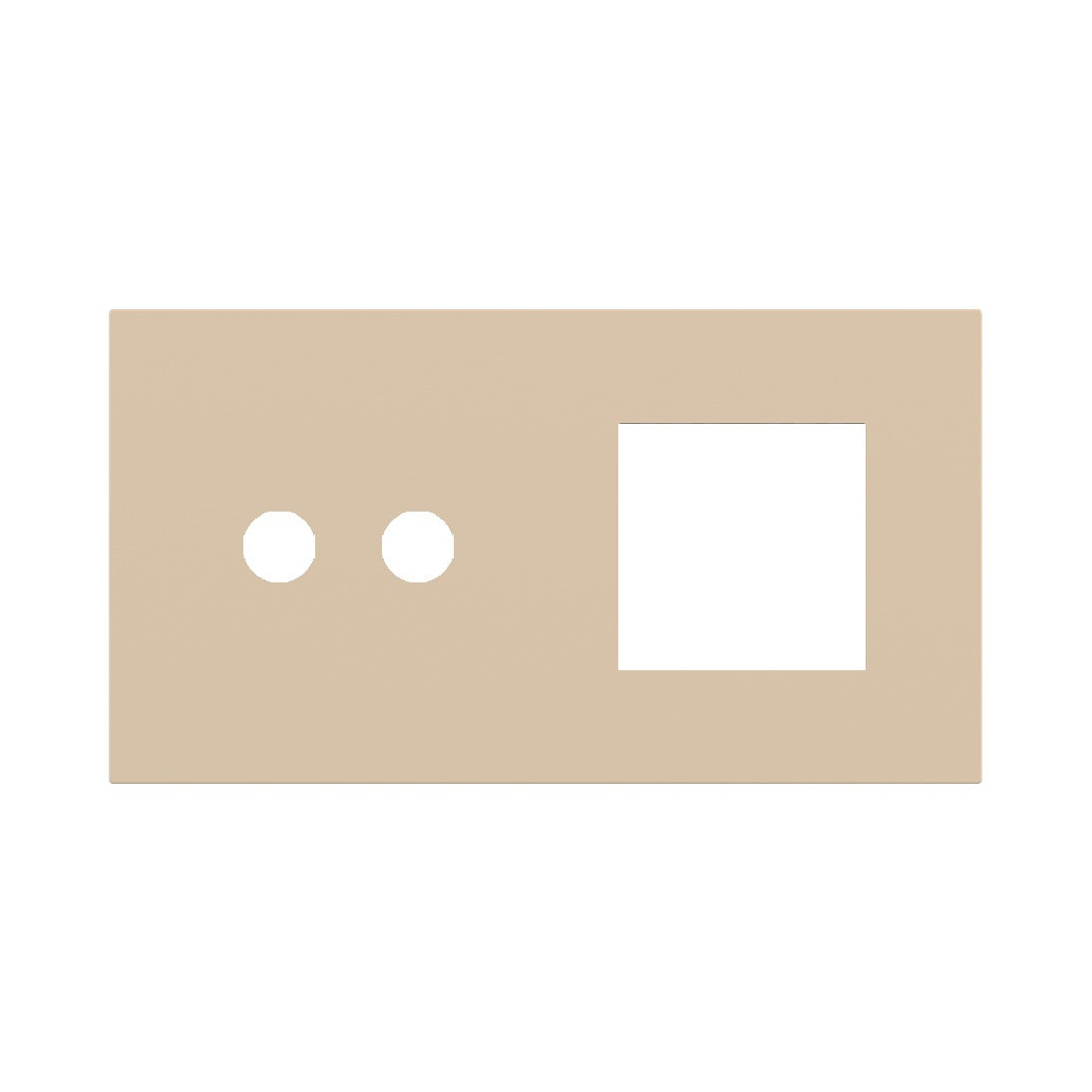 Ekinex Proxima 2-fold magnetic plate for 2-rocker pushbutton + 45x45 window EK-P2A-2P – Beige Luxor