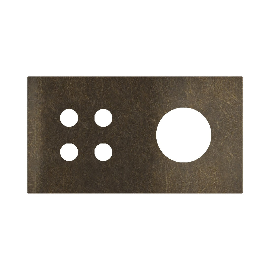 Ekinex Proxima 2-fold magnetic plate for 4-rocker pushbutton + Schuko/FR/IL socket EK-P2A-4T – Bronze Corked