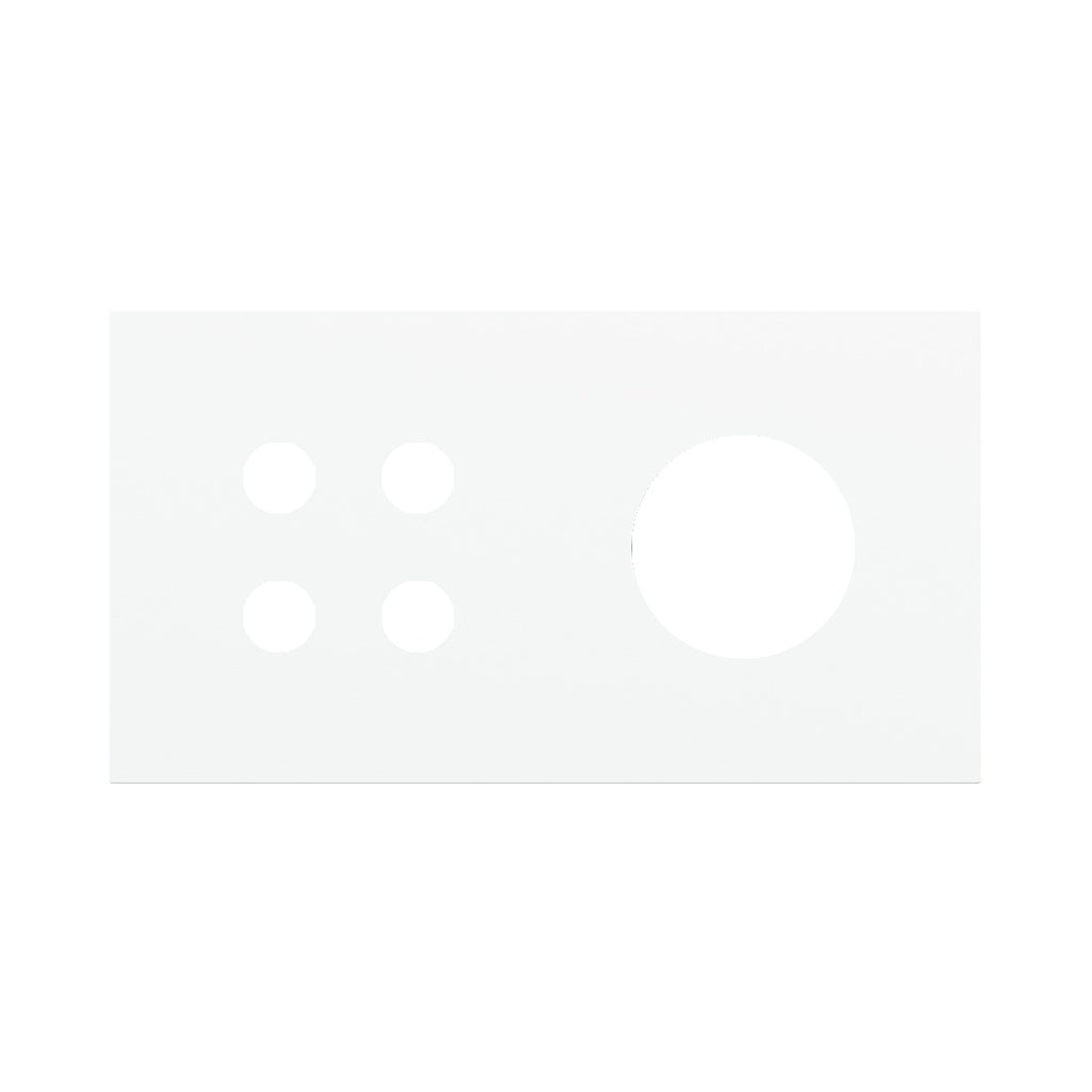 Ekinex Proxima 2-fold magnetic plate for 4-rocker pushbutton + Schuko/FR/IL socket EK-P2A-4T