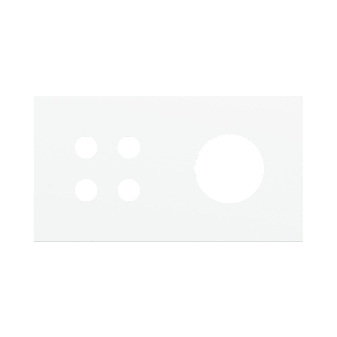 Ekinex Proxima 2-fold magnetic plate for 4-rocker pushbutton + Schuko/FR/IL socket EK-P2A-4T