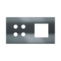 Ekinex Proxima 2-fold magnetic plate for 4-rocker pushbutton + 45x45 window EK-P2A-4P – Black Metal