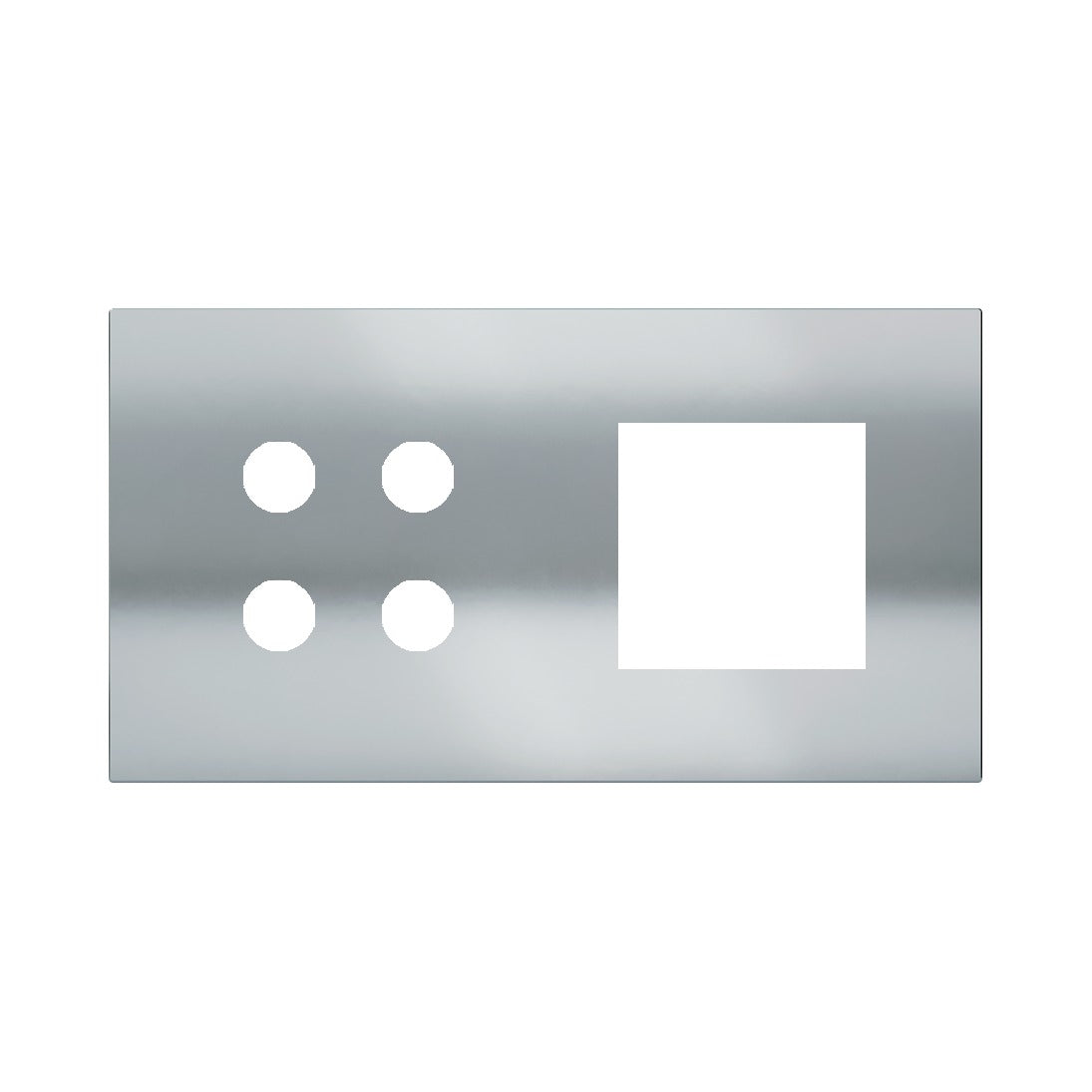 Ekinex Proxima 2-fold magnetic plate for 4-rocker pushbutton + 45x45 window EK-P2A-4P – Chrome