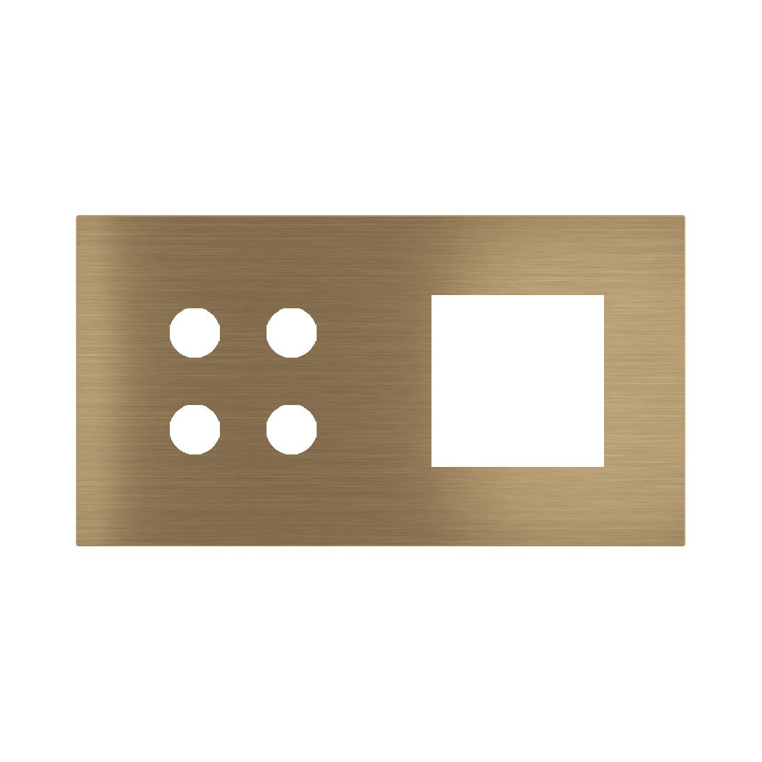 Ekinex Proxima 2-fold magnetic plate for 4-rocker pushbutton + 45x45 window EK-P2A-4P – Antique Brass