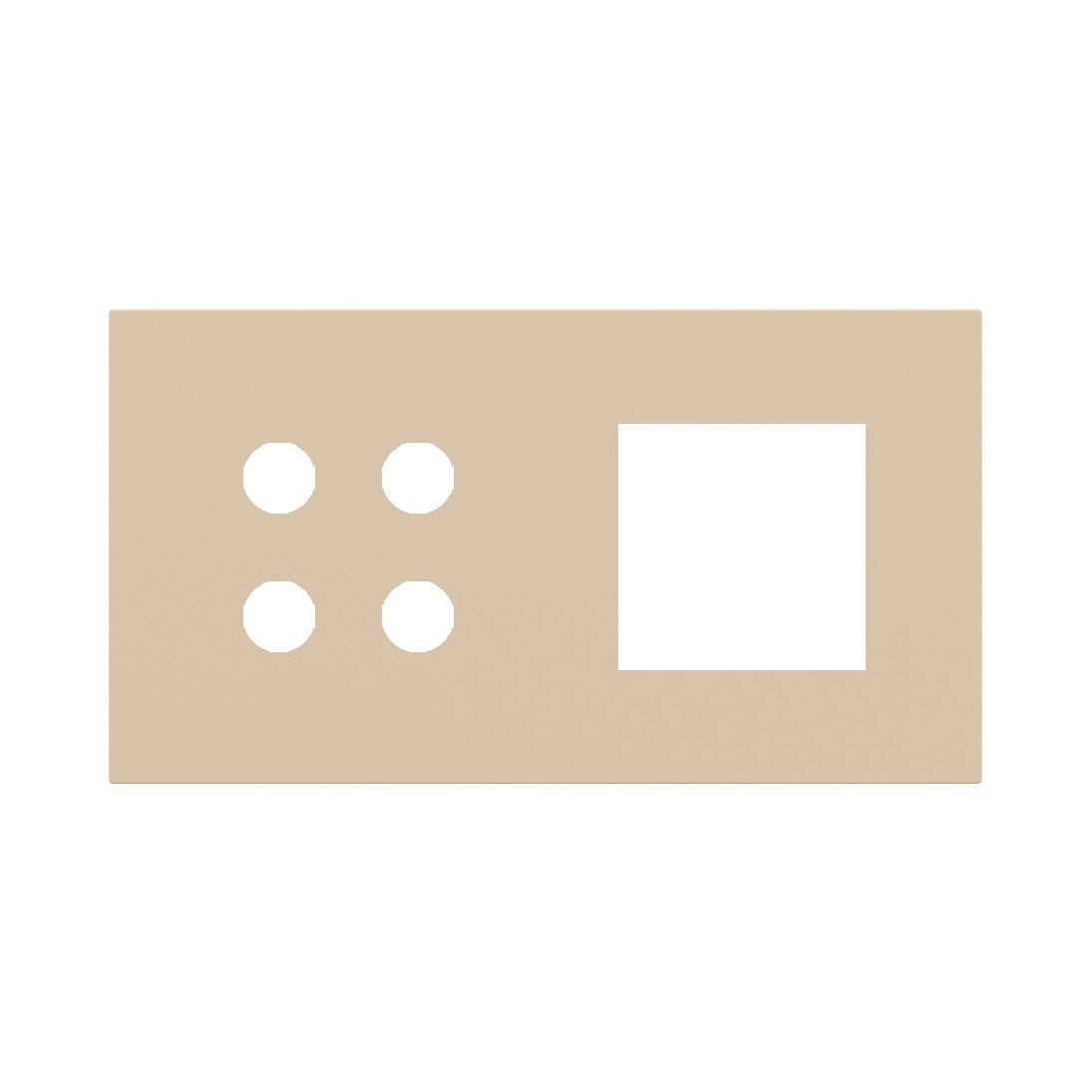 Ekinex Proxima 2-fold magnetic plate for 4-rocker pushbutton + 45x45 window EK-P2A-4P – Beige Luxor